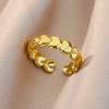 Gold Plated Pillar Rings For Women Open Adjustable Stainless Steel Ring 2023 Trend Couple Wedding Jewelry Christmas Gift anillos