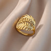 Gold Plated Pillar Rings For Women Open Adjustable Stainless Steel Ring 2023 Trend Couple Wedding Jewelry Christmas Gift anillos