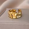 Gold Plated Pillar Rings For Women Open Adjustable Stainless Steel Ring 2023 Trend Couple Wedding Jewelry Christmas Gift anillos