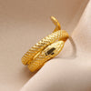 Gold Plated Snake Rings for Women Men Open Adjustable Stainless Steel Ring Vintage Punk Animal Aesthetic Jewelry anillos mujer