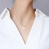 Gold Plated Stainless Steel Star Heart Butterfly Necklaces For Women Jewelry, Round White Shell Pendant Necklace Beads Chain