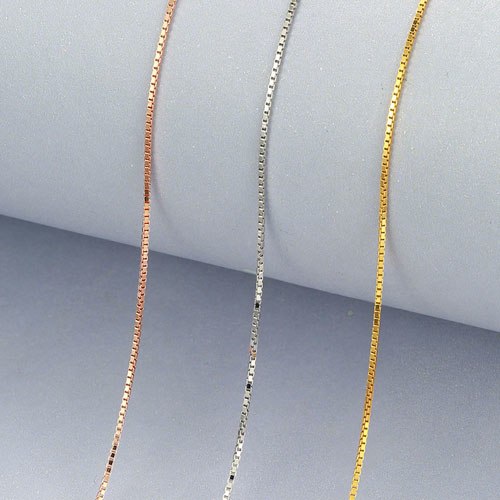 Gold / Rose Gold Genuine Real Pure Solid 925 Sterling Silver Basic Chains for Women Fine Jewelry Female Clavicle Chain Necklace