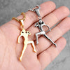 Gold Runner Fitness Bodybuilding Men Necklaces Pendants Chain for Boy Male Stainless Steel Jewelry Creativity Gift