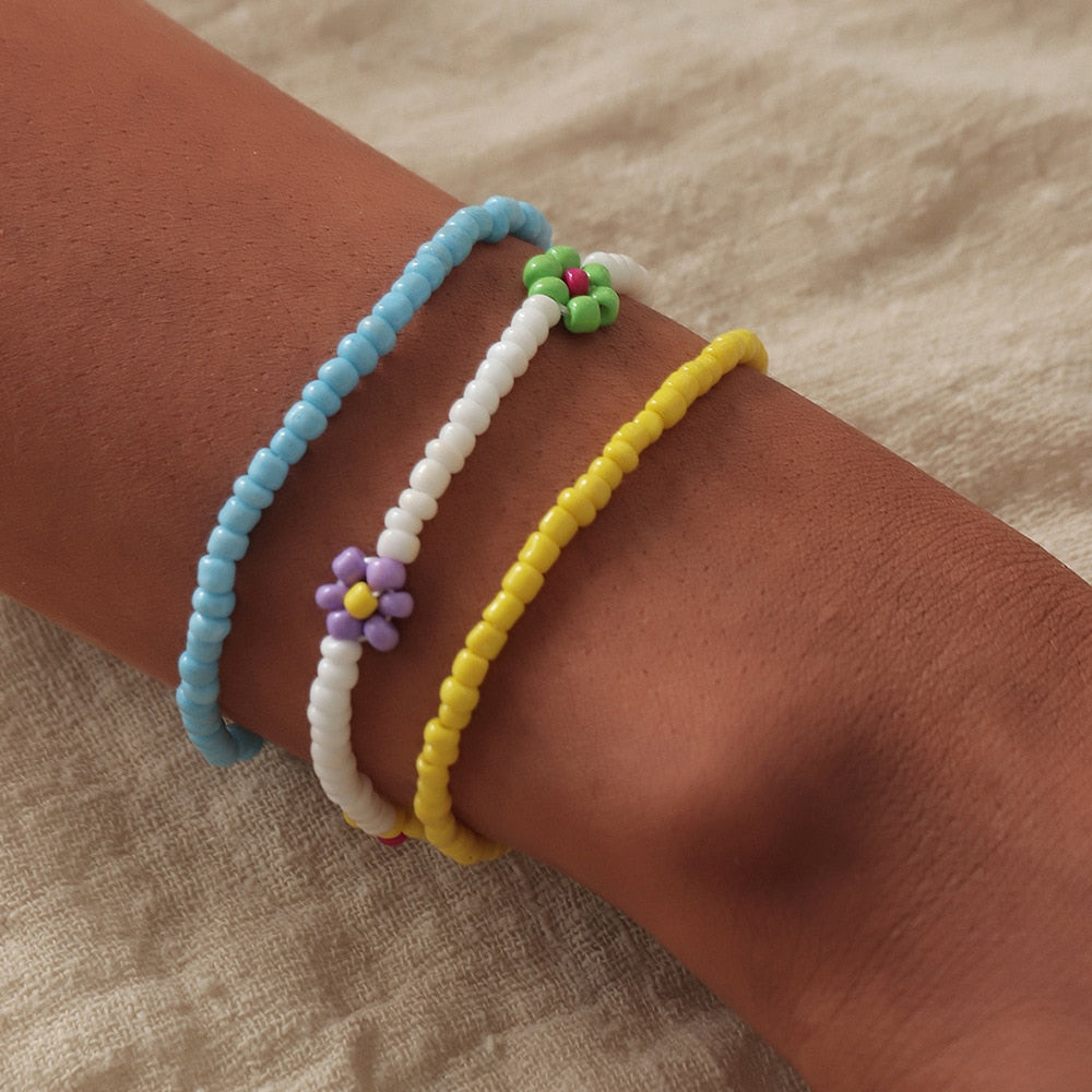 Gold Shell Beaded Bracelet  For Women Boho Friendship Colorful Bracelets Evil Eye Bracelets Rainbow Bracelet Gift  For Girls