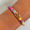 Gold Shell Beaded Bracelet  For Women Boho Friendship Colorful Bracelets Evil Eye Bracelets Rainbow Bracelet Gift  For Girls