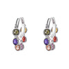 Gold Shining Colorful CZ Stone Earrings for Women  Cubic Zircon Tassel Hoop Earrings Jewelry Party Girls Wedding Gifts