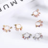 Gold Shining Colorful CZ Stone Earrings for Women  Cubic Zircon Tassel Hoop Earrings Jewelry Party Girls Wedding Gifts