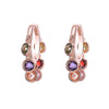 Gold Shining Colorful CZ Stone Earrings for Women  Cubic Zircon Tassel Hoop Earrings Jewelry Party Girls Wedding Gifts
