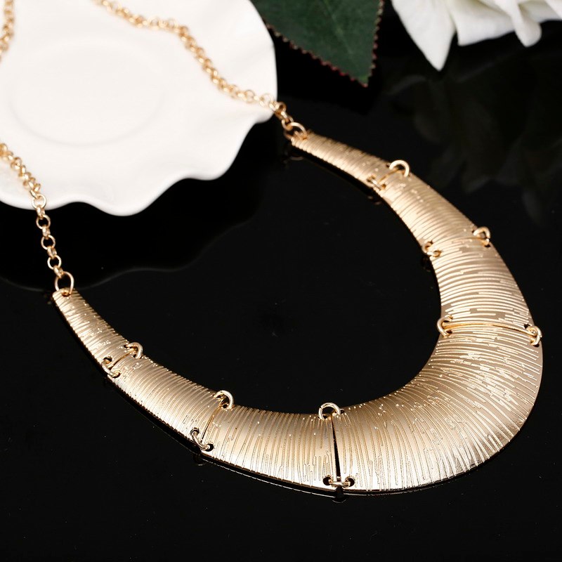 Gold Silver Bronze Maxi Necklace Collier Femme High Quality Vintage Jewelry Statement Chokers Collares Necklace Pendants & Chain