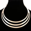 Gold Silver Choker Necklaces Women Gorgeous Metal Multi Layer Statement Bib Collar Necklace Fashion Jewelry Accessories Hot Sale