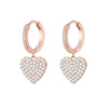 Gold Silver Color Heart Drop Earrings For Women  Brand Jewelry Ear Piercing CZ Hoop Earrings Femme Gift 2022