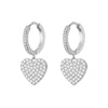 Gold Silver Color Heart Drop Earrings For Women  Brand Jewelry Ear Piercing CZ Hoop Earrings Femme Gift 2022