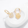 Gold Silver Color Heart Drop Earrings For Women  Brand Jewelry Ear Piercing CZ Hoop Earrings Femme Gift 2022