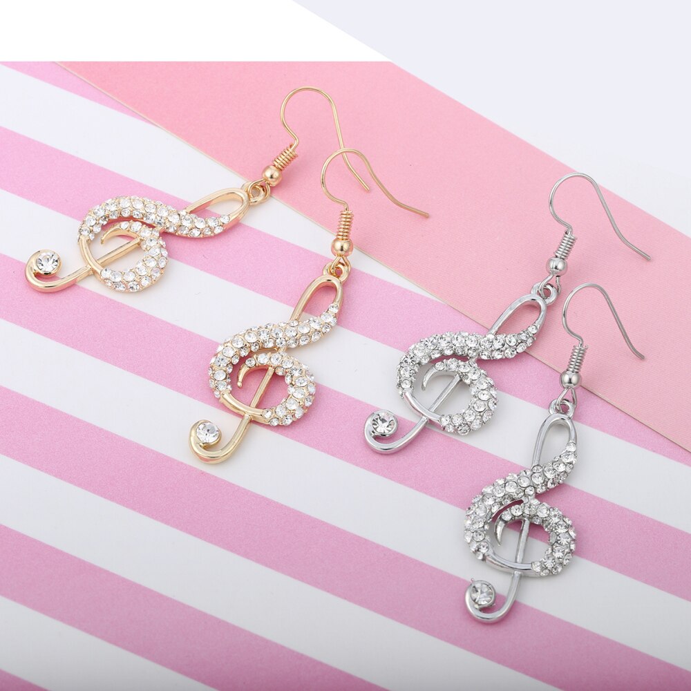 Gold Silver Color Music Note Earrings for Women Jewelry Female Earrings 2022 Design
