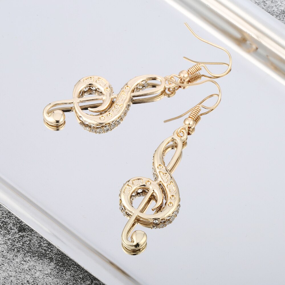 Gold Silver Color Music Note Earrings for Women Jewelry Female Earrings 2022 Design
