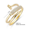 Gold Silver Color Nail Rings for Women  Bling Bling Zircon Stone Screw Ring Wedding Engagement Jewelry 2022