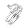 Gold Silver Color Nail Rings for Women  Bling Bling Zircon Stone Screw Ring Wedding Engagement Jewelry 2022