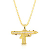 Gold Silver Color Out Sub Gun Uzi Pendant Necklace Fashion Jewelry Uzi Hop Pendants & Necklaces for Men Choker Hop-10