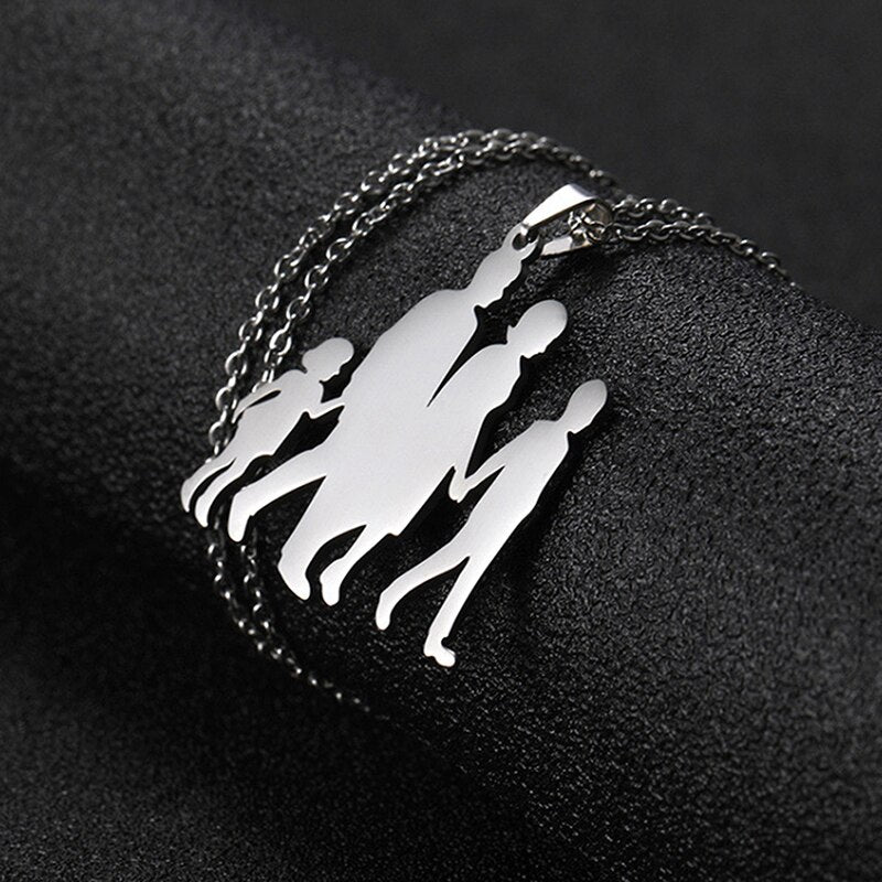 Gold Silver Color Stainless Steel Jewelry Family Baby Pregnant Necklace Heart For Wife Mother Father day Women Man Gift Love