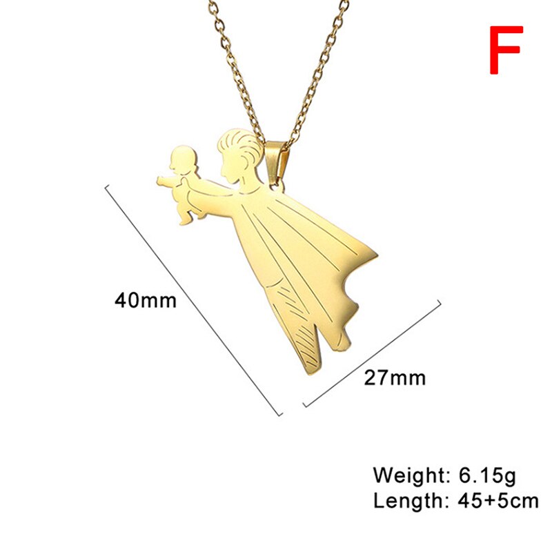 Gold Silver Color Stainless Steel Jewelry Family Baby Pregnant Necklace Heart For Wife Mother Father day Women Man Gift Love