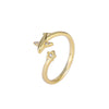 Gold Silver Colour Aircraft Opening Adjustable Rings For Women Designer Jewelry Gift Female  Items GaaBou