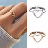 Gold Silver Hollow Big Heart Love Lovers Lettering Best Friend Ring For Women Simple Jewelry