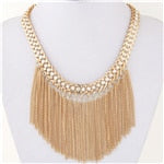 Gold Silver Tassel Rhinestone Crystal Choker Necklace for Women New Bijoux Maxi Statement Necklaces Collier Fashion Jewelry