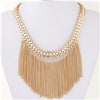Gold Silver Tassel Rhinestone Crystal Choker Necklace for Women New Bijoux Maxi Statement Necklaces Collier Fashion Jewelry