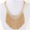 Gold Silver Tassel Rhinestone Crystal Choker Necklace for Women New Bijoux Maxi Statement Necklaces Collier Fashion Jewelry