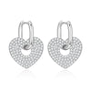 Gold Silverly Heart CZ Earrings for Women Female Small U Hoop Earrings Bride Jewelry Gift 2022 Gift