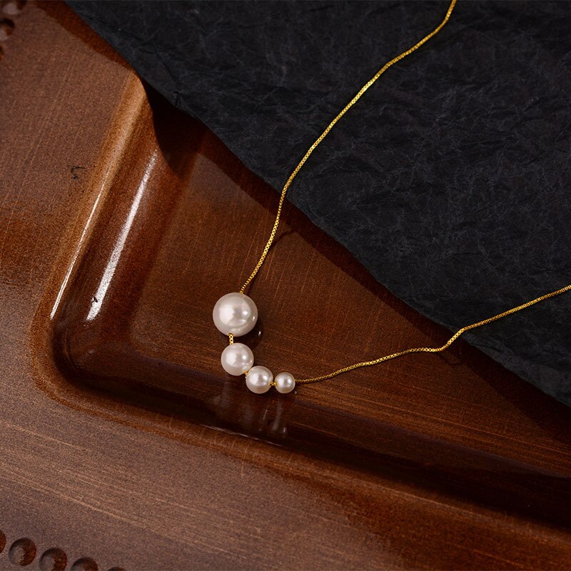 Gold Snake Chains Choker Pearl Necklace For Women Korean Jewelry Accessories  Gift For Girlfriend GaaBou