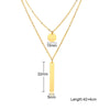 Gold Tone Coin Choker Necklaces for Women Stainless Steel Bar Pendant Necklace Birthday Gifts for Her Chain Length Adjustable