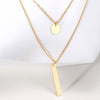 Gold Tone Coin Choker Necklaces for Women Stainless Steel Bar Pendant Necklace Birthday Gifts for Her Chain Length Adjustable