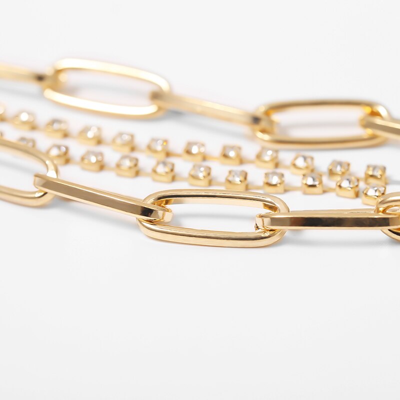 Gold color Chain layered necklace hip hop style подвеска на шею мужские цепочки Punk Design женские украшения gothic jewelry