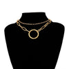 Gold color Chain layered necklace hip hop style подвеска на шею мужские цепочки Punk Design женские украшения gothic jewelry