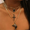 Gold color Choker Necklace for women Long moon Tassel Pendant Chain Necklaces & Pendants Laces velvet chokers  Jewelry