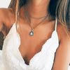 Gold color Choker Necklace for women Long moon Tassel Pendant Chain Necklaces &amp; Pendants Laces velvet chokers Jewelry