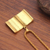 Gold color Holy Bible Book Pendant Necklace Christian Book Link Chain Hip hop necklaces Unisex Jewelry Gifts For women Men