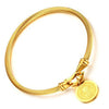 Gold-color Saint Benedict Medal Cuff Charm Bracelets & Bangle For Women Stainless Steel Wire Pulseira Jewelry