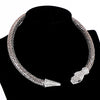 Gold-color and Silver Plated Snake Necklace Choker Women Collier Femme Bijoux Black Gun Crystal Choker Necklaces