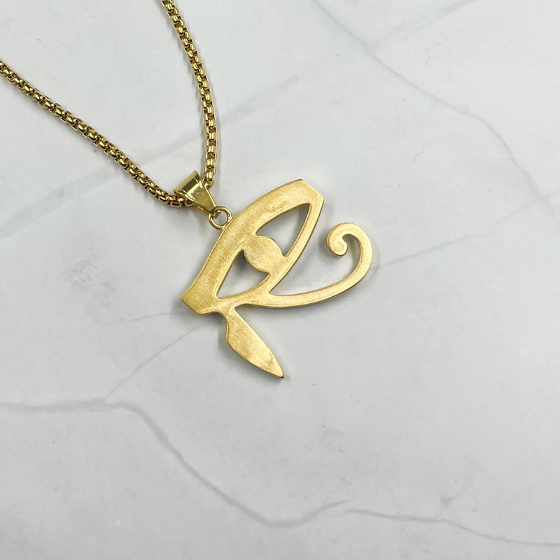 Gold color blue Eye Of Horus Pendant with zircon Men Women Jewelry Hip hop Stainless steel Gold Color Pendant Necklace Chain