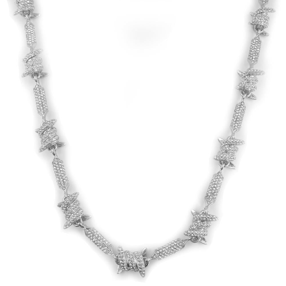 Gold silver color bone stick iced out hip hop chain bling horns brambles necklace men women link choker rapper jewelry