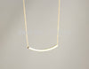 Gold/silver curved bar shape necklace, simple design curved bar necklace cute pendant-necklace for women girl