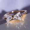 Gold wedding ring For women Engagement Rings Girl Birthd Party Gift jewelry Accessories