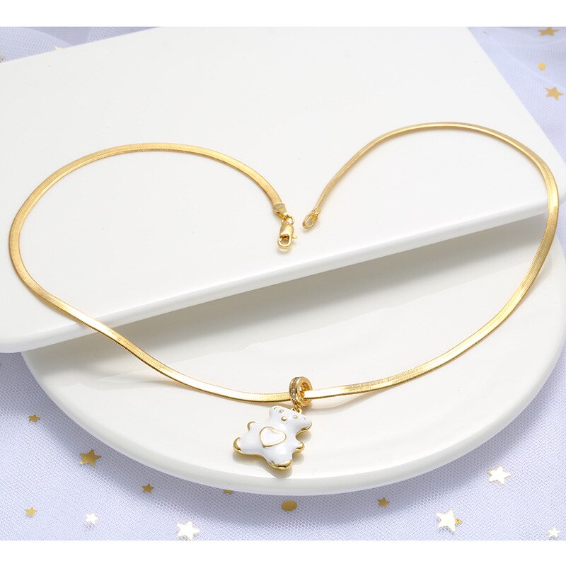 Golden Blade Chain Color Preservation and Fading Flat Snake Bone Chain DIY Necklace European and American Jewelry
