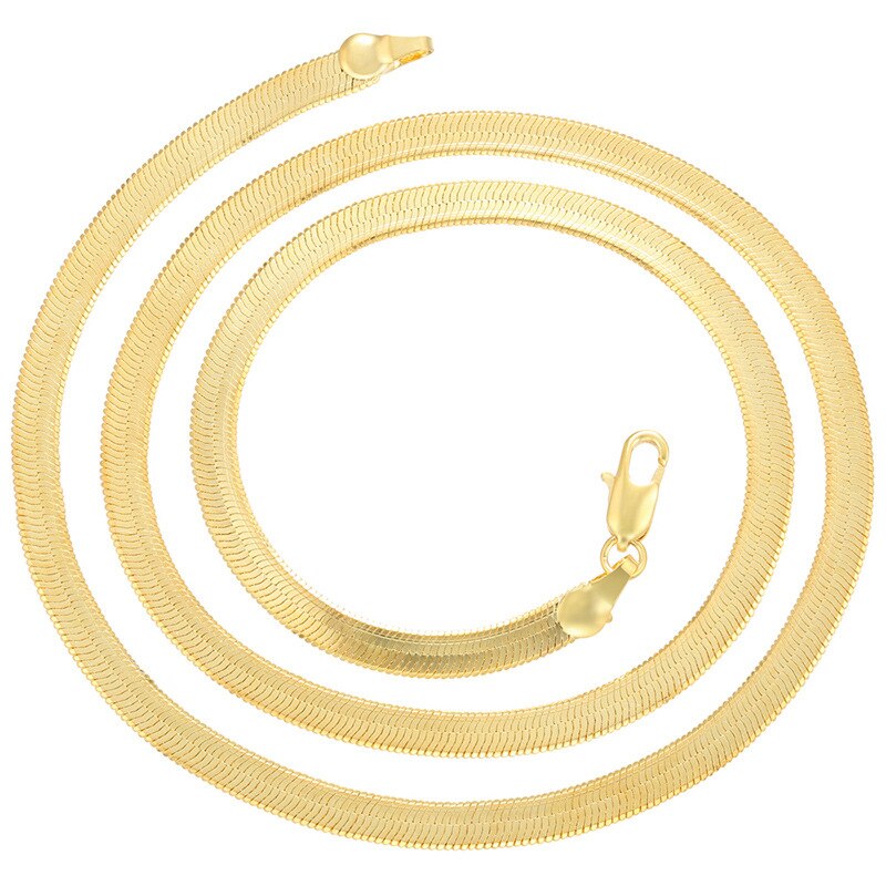 Golden Blade Chain Color Preservation and Fading Flat Snake Bone Chain DIY Necklace European and American Jewelry