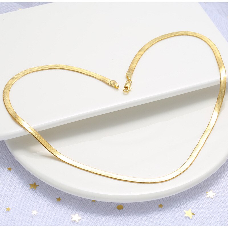 Golden Blade Chain Color Preservation and Fading Flat Snake Bone Chain DIY Necklace European and American Jewelry