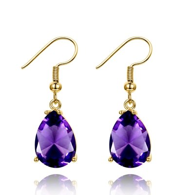 Golden Color Hotsale Gemstone Drop Earrings Amethyst Garnet Peridot Sapphire Earrings For Women 925 Sterling Silver Fine Jewelry