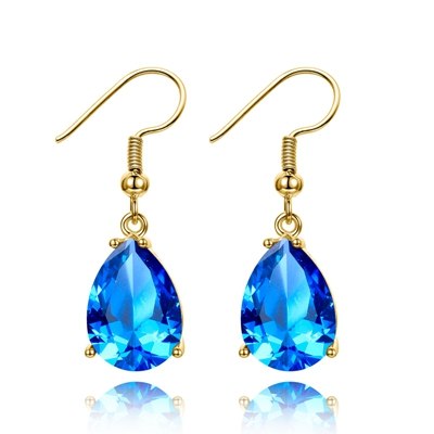 Golden Color Hotsale Gemstone Drop Earrings Amethyst Garnet Peridot Sapphire Earrings For Women 925 Sterling Silver Fine Jewelry