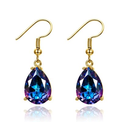 Golden Color Hotsale Gemstone Drop Earrings Amethyst Garnet Peridot Sapphire Earrings For Women 925 Sterling Silver Fine Jewelry